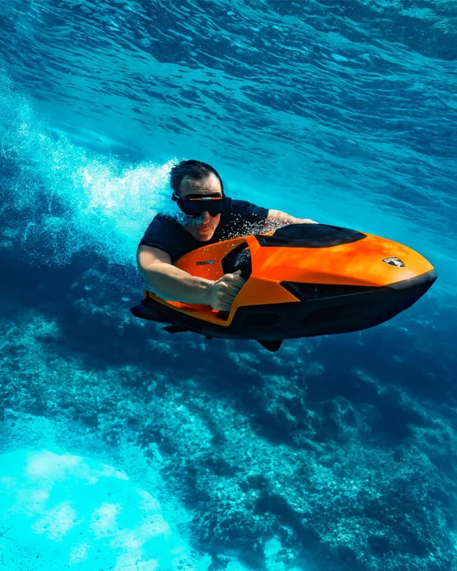Dive in. Stand out. With the new SEABOB for Automobili Lamborghini.To be featured tag @seabob_official and use #SEABOB#AutomobiliLamborghini #justbreaklimits